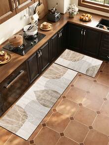 SANJIANGDI 1pc Vintage Floral Tile Pattern Kitchen Mat, 3.5mm Soft Rubber Material, Absorbent And Easy To Clean. Suitable For Hallway, Bathroom, Living Room, Outdoor Door Mat And Toilet. All Year Round Use, Suitable For Various Holidays. - Multicolor - View 9
