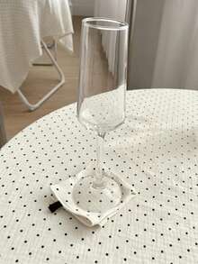 1pc Gauze Polka Dot Tablecloth, Bedside Cabinet Dust Cover, Photography Backdrop, Ins Style, White & Black - Multicolor - View 5