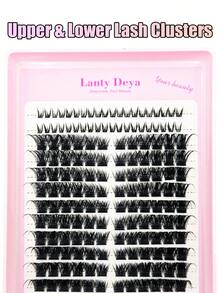 Black Mixed Length Natural Fluffy DIY Eyelash Clusters, Single Cluster False Eyelashes For Home Use - D - View 5
