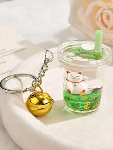 Milk Tea Cup Fudge Keychain, Creative Lucky Cat Acrylic Pendant, Girls' Bags, Car Keychain Small Gifts, Bag Charms, Squishy, Party Favors, Trinkets - Multicolor - View 10