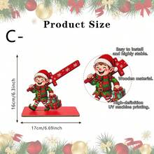 1/3pcs Christmas Paper Towel Holder Wooden Santa Snowman Roll Stand Tissue Dispenser For Kitchen Countertop Party Dining Table Bathroom Vanity Holiday Winter Home Tabletop Decor - Multicolor - View 14