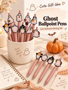 9PCS/Halloween DIY Press Neutral Pen, Suitable For Stationery, Cartoon Ballpoint Pens, Gifts, Gifts, Etc, - Multicolor - View 7