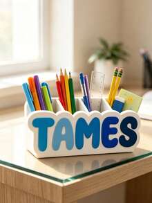 Personalized Name Pencil Holder, Custom 3DPrinted Desk Organizer, Back To School Gifts - Multicolor - View 6