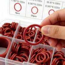 372pcs High Temperature & Oil Resistant Red Silicone O-Rings, Suitable For Automotive And Piping Applications - Red - View 10
