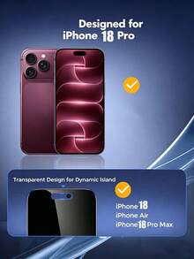 4pcs Premium Privacy Tempered Glass Screen Protector, 9H Hardness Anti-Scratch, Rounded Corner Design Comfortable Fit, Dust-Proof Design, Privacy Protection, Suitable For Daily Use, Professional Office And Home, Compatible With IPhone 17e/18 ProMax/18 Pro/17 Air/17 ProMax/16 Pro/16/15 ProMax/15 Pro/15/14 ProMax/14 Pro/14/13/12/11[Compatible With IPhone Duo/17 Phone Case, Summer, Ocean, Vacation] - Black - View 3