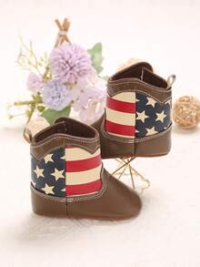 Winter New 0-1 Year Old Infant Printed Soft Sole Infant Boots - Coffee Brown - View 2