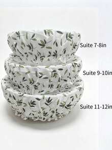 1PC Reusable Floral Pattern Elastic Fabric Salad Bowl Cover, High Elasticity Sourdough Bread Fermentation Cover, Fits 7-12 Inch Bowl Opening, Home Baking Dough Fermentation Dust Cover, Kitchen Refrigerator Fruit Leftover Food Preservation Cover - Multicolor - View 9