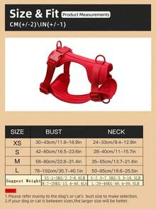 Lightweight Dog Harness: Adjustable, Durable 360-Degree Breathable Mesh Pet Vest Harness With Soft Padded Lining, No-Pull Dog Chest Strap, Adjustable Soft Pad, Dog Vest, Breathable Mesh Pad, Macaron Color Pet Dog Leash, Dog Collar, Traction Rope, Vest-Style Chest Strap Harness, Suitable For Small, Medium, Large Dogs - Red - View 3