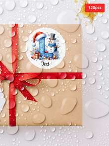 1/60/120/180/240pcs Customizable Round Christmas Stickers, Personalized Christmas Elements, Suitable For Gift Box Packaging, Wall Decoration, Envelope Sealing, Tabletop Arrangement, Perfect For Friends, Partners, Family, Colleagues, Holiday Enthusiasts, Suitable For Christmas Dinner, Holiday Tea Party, Christmas Themed Gathering, - Multicolor - View 27