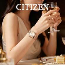 CITIZEN Women's -Drive Watch Rose Gold Slim Round Case Gradient Lavender Dial Roman Numeral Marks Date Window Mesh Metal Strap Soft Elegant Ladies Watch - Pink - View 2
