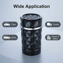 1pc Diamond Car Ashtray, Creative LED Car Ashtray, Night Light Car Ashtray - A - View 9
