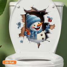 Christmas Wall Sticker, Christmas Snowman Wall Sticker, Holiday Home Decor Family Wall Decoration Beautification Sticker, Wall Sticker Toilet Sticker, Wall Flaw Covering, Suitable For Smooth Flat Walls, Suitable For Living Room, Bedroom, Dining Room, Study, Entrance Hall, Self-Adhesive Easy Installation Removable - A - View 4