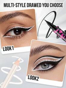 MISSLYN 2Pcs LINER Set, Ultra-Fine, Waterproof, Smudge-Proof, Long-Lasting, One-Stroke Finshed, High-Pigment, Deep Gaze Look, Smooth Texture,Ideal For Girl & Women, Back To School, Commute, Dates, Parties, Halloween,Perfect For Y2K - #Set 1 - View 6