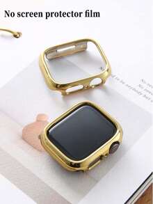 Huastonband Funda protectora compatible de material PC duro con marco hueco chapado en oro para reloj, marco protector adecuado para reloj Ultra 3 2 1 S10 SE S9/S8/S7/S6/S5/S4/S3/S2/S1 Series, para hombres y mujeres, protector de reloj 38MM/40MM/41mm42MM/44MM/45MM/46MM/49mm, funda protectora de reloj inteligente, regalo del Día del Maestro, regalo de graduación, - oro - Ver 3