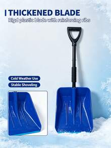 1pc Detachable Snow Shovel For Car Trunk, Heavy Duty Plastic Blade With D-Grip Handle For Winter Snow Removal, Sand And Gravel Cleaning - Snow Shovel - View 2
