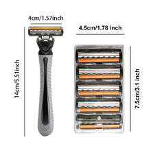3-Blade Men's Disposable Manual Razor, Gift Set With 36 Replacement Heads, Ideal For Travel And Daily Grooming - ZS3C-gray-1H36B - View 7