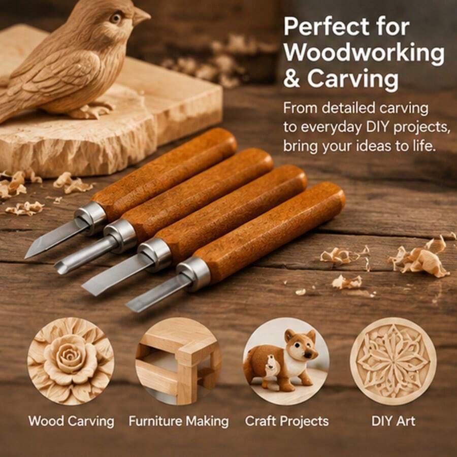 Carving Knife Set, Woodworking Hand Carving Knives, Printmaking Rubber Stamp Carving Tools, Student DIY Craft Knives - A - View 1