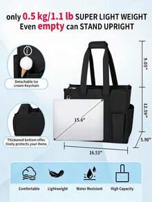 Women's Large Beach Tote Bag With Zipper, Waterproof, Lightweight, Travel Handbag, Suitable For Teachers, Pool, Nurses, Work Commute - Multicolor - View 5
