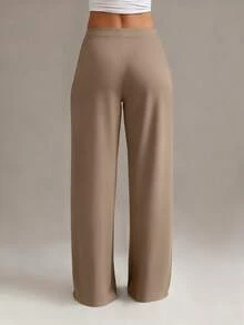 XLLAIS Women's Fashion High Waist Straight Leg Pants Casual Spring, Work To Weekend - Khaki - View 2