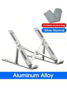 Dudukan Laptop Lipat Ultra Ringan dari Paduan Aluminium 200g, Penyangga Notebook Ergonomis yang Dapat Diatur Ukuran 26*5cm, Anti-Selip & Peredam Panas, Penyangga Laptop Portabel untuk Pekerja Kantor Mobile - View 7