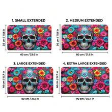 Colorful Petals And Skull Pattern Gaming Mouse Pad, Non-Slip Rubber Desk Mat, Smooth Sliding Surface, Suitable For Computer Laptop Office Home, Bold Abstract Art Decor, Back To School Supplies - A - View 11