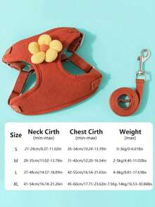 1 chiếc áo vest kèm dây xích cho thú cưng, phụ kiện chó hoạt hình 3D Teddy, dây dắt chó mèo đi dạo ngoài trời, đai yếm chống thoát - Nhiều màu - Xem 25