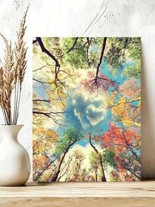 DIY HeartShaped Cloud In Autumn Forest (Frameless Or Framed 8x12 / 16x20 Inches) Paint By Numbers Kit (Acrylic) Arts & Crafts For Adult Beginners, Home Wall Decor, And Romantic Holiday Gifts - Sets - View 4