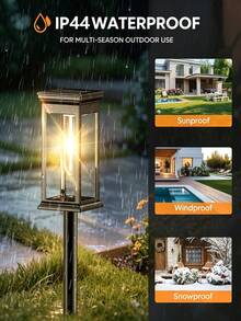 4/2pcs Solar Powered Pathway Lights, Bright Outdoor Solar Lights, Automatic On/Off Pathway Lights (Solar Powered), For Sidewalk, Garden, Patio, Lawn - Warm Light - View 3