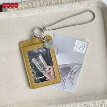 Ins Snake Bone Chain Leather Card Holder Wrist Strap 3 Inch Small Card Protective Sleeve ID Badge Bus Card Meal Card Multi-Slot Korean Style - A - View 9