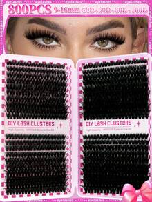 640pcs D-Curl Eyelashes, 10-16mm Length. Includes 10D+20D/30D+40D/50D+60D/80D+100pcs Individual Lashes. DIY Eyelash Extension Tutorial, Eyelash Clusters, Perfect For Creating Cat Eye Makeup. Suitable For Home Use, Suitable For DIY Use. - D - View 21