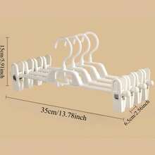 1/5/10pcs Telescopic Non-Slip Seamless Pants Hanger, Can Clip Pants, Clothes And Christmas Outfits, Suitable For Dorm And Bedroom, Space-Saving Storage - White - View 3