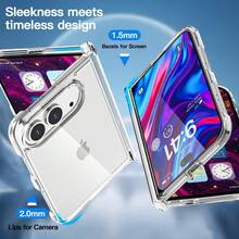 keshengtai High Definition Transparent Phone Case With Hinge Protection, Hard PC Back Plate Protective Phone Cover, Compatible With IPhone Duo - Clear - View 6