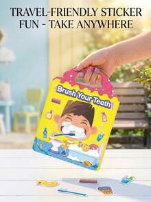 Bộ 6 cuốn sách dán sticker jelly tái sử dụng cho trẻ em - Đồ chơi giáo dục sớm di động có tay cầm, mềm chống nước, có thể dán lại, sách hoạt động cảnh chơi dán sticker cho trẻ tập chơi, quà tặng học tập, sách giáo dục, quà tặng sinh nhật/Giáng sinh/Năm mới hoàn hảo - Nhiều màu - Xem 6