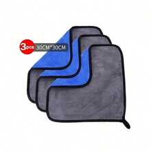 3pcs Car Microfiber Towels, Double-Sided Car Detailing Cleaning Cloth, Home Drying Towel - A - View 6
