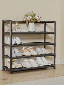 1 Pack Multi-Layer Sturdy Heavy-Duty Plastic Shoe Storage Shelf, Modern Neutral Color Vertical Freestanding Shoe Organizer Rack For Hallway Bedroom Closet Entryway, Christmas Thanksgiving Home Organization Gift - Multicolor - View 13