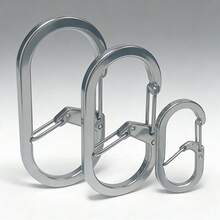 304 Stainless Steel Keychain, G-Shaped Clip, Carabiner, Outdoor Clip, Multi-Function Key Ring, Spring-Loaded Figure-8 Clip, 3 Pieces - 3Pcs G-shaped Keychain - View 1