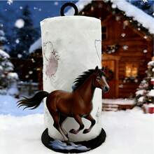 Running Brown Horse Acrylic Standing Tissue Holder, Cute Elegant Horse Pattern Tissue Storage Rack, Kitchen Living Room Dining Room Desktop Tissue Holder, Multi-Scenario Applicable Tissue Holder, New Year Horse Year, Racing Horse - View 1