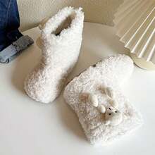 Baby Cute Warm Fuzzy Walking Shoes - White - View 2