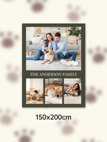 1pc Customized Multi-Photo & Text Flannel Blanket, Personalized Family Photo Collage Throw, Custom Warm & Cozy Bed/Sofa Blanket, Unique Family Memory Birthday Holiday Gift - Multicolor - View 9