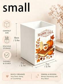 1個「HAPPY FALL」多功能收納整理盒－餐具架、桌面收納盒（適用於收納餐具、吸管、茶包、筆、遙控器）；塑膠材質，輕巧省空間，適用於廚房、辦公室、客廳（下單前請確認尺寸） - 彩色 - 查看 11