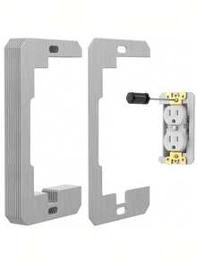5/2/1pc Wall Plate Spacers, Power Outlet Spacers, Outlet Repair, Metal Flush Mounting Plates For Power Outlet Repair, Fix Loose Outlets And Electrical Boxes, Rust-Resistant, Wear-Resistant, Durable, Suitable For Indoor And Outdoor Use, Can Be Used With Switches, Outlets And Other Wall-Mounted Electrical Equipment. Whether In Home, Office Or Spaces With Power Outlets, These Spacers Provide A Perfect Fit - A - View 1