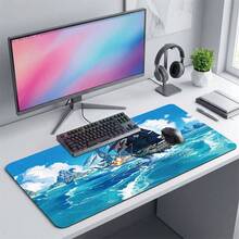Sailing Fleet Ocean Pattern Gaming Mouse Pad, Non-Slip Rubber Desk Mat, Smooth Glide Surface, Suitable For PC Laptop Office Home, Ocean Abstract Art Decor, Back To School Supplies - A - View 6