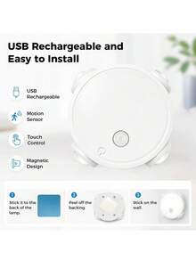 Multi-Color RGB Magnetic Wall Light, USB Rechargeable Motion Sensor LED Night Light, Multi-Light Synchronized Color Changing, Magnetic No-Drill Installation, Stairway Hallway Bedroom Ambient Decorative Lighting - One Size - View 9