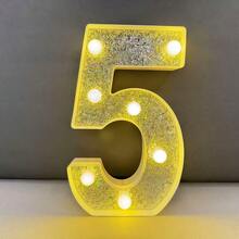 21cm/8.27in Silver Letter Light Home Decor, Wedding Birthday Party Proposal Decoration Letter & Number Light, Girls Dorm Room Decoration Light, Letter Light Sign - Warm white light - View 32