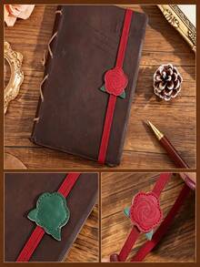 Exquisite Leather Reading Stationery, Page Clips & Closure Straps, Cute Elastic Book Bands, Reading Bookmark Clips, Suitable For Diaries, Notebooks, Planners, Hardcover Books Page Marking, Reading Assistance Tools, Cute Book Lover Reading Accessories - A - View 7