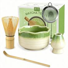 Bộ 1/5 món pha trà Matcha nung lò kiểu Nhật, gồm bát Matcha, chổi đánh trà, cốc Matcha, thìa xúc trà, thìa trà, dụng cụ pha trà Matcha đầy đủ, dụng cụ làm đồ tráng miệng và đồ uống, hộp quà phong cách Nhật Bản. Bộ chổi đánh trà Zhenzhi, quà tặng lễ hội độc quyền cho người yêu Matcha - Nhiều màu - Xem 11