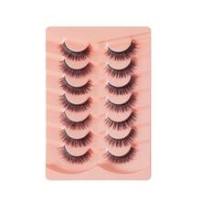7Pairs Manga Lashes, Wispy Anime False Eyelashes Natural Look, Fluffy Spiky Doll Eyelashes - Black - View 10