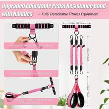 Yoyoapple Upgraded Multifunction Pedal Resistance Band With Handle, 3 Tube Adjustable Resistance Bands, Full Body Fitness Exercise Equipment For Abdomen, Waist, Arm, Core/ABS, Leg, Physical Therapy - Multicolor - View 2