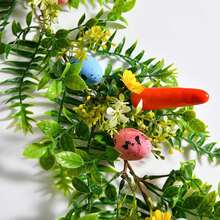 Easter Garland Spring Vine With Easter Eggs, Bow, Carrots Decorations, Spring Assorted Branches Flower Decor, Easter Decorations For Home Kitchen Mantle Fireplace, Indoor Outdoor Holiday Party Decor - Green - View 11