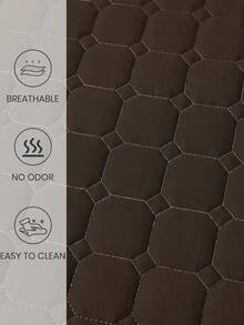 1pc Waterproof Fitted Sheet, Comfortable Mattress Protector, Deep Coffee Brown Mattress Cover, Room Decor, Skin-Friendly & Breathable, Suitable For Single/Double/Queen/King Size Beds, All Season, Machine Washable, Dorm Bedding, Back To School - Coffee Brown - View 6